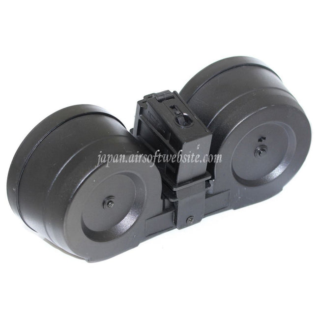 BATTLEAXE 2500連ドラムマガジン 自動巻き 電動サウンドコントロール Cマガジン G36シリーズ電動ガン対応 ブラック