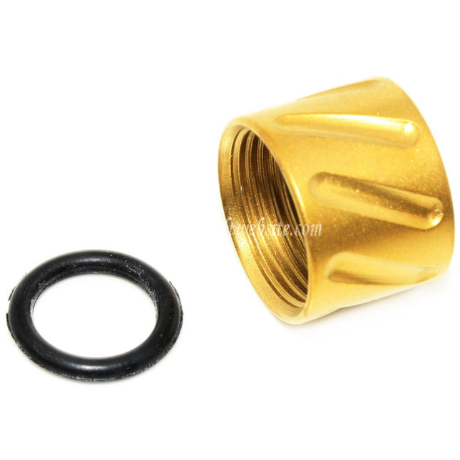 5KU ダイアゴナル ローレットスレッドプロテクター バレルカバー - 14mm 逆ネジ 反時計回り 東京マルイ G17 GBBピストル エアソフト