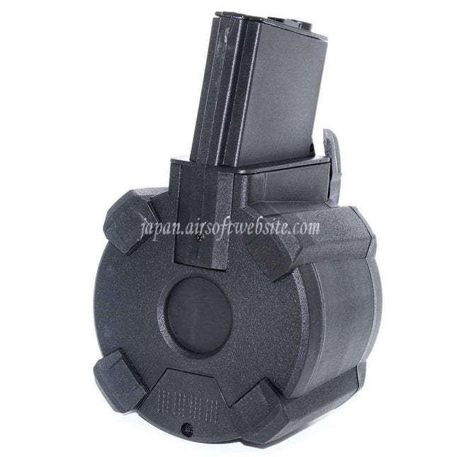 BATTLEAXE 1400発 サウンドコントロール電動ドラムマガジン M4/M16シリーズ電動ガン対応 ブラック
