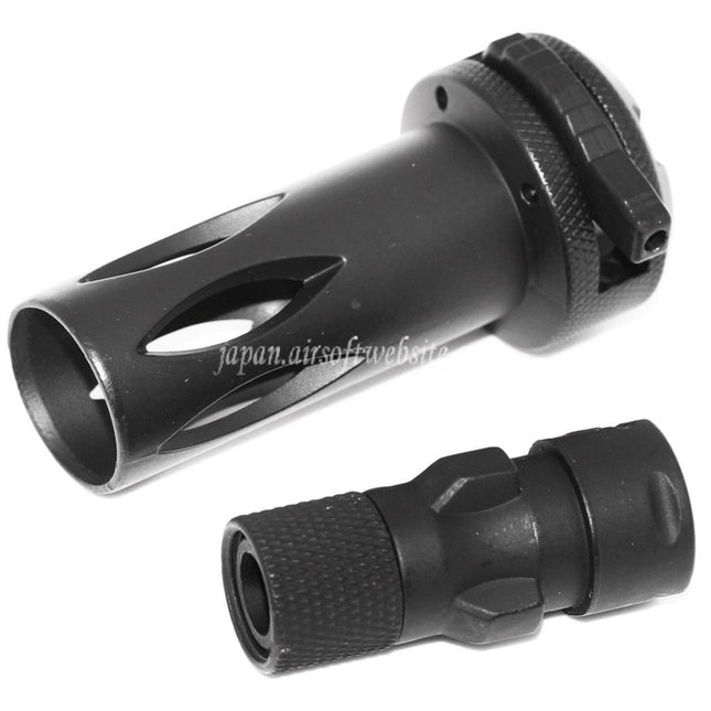 CYMA QDフラッシュハイダー マズルアダプター付き CM041 CM049 MP5 AEGライフル対応 エアソフト ブラック