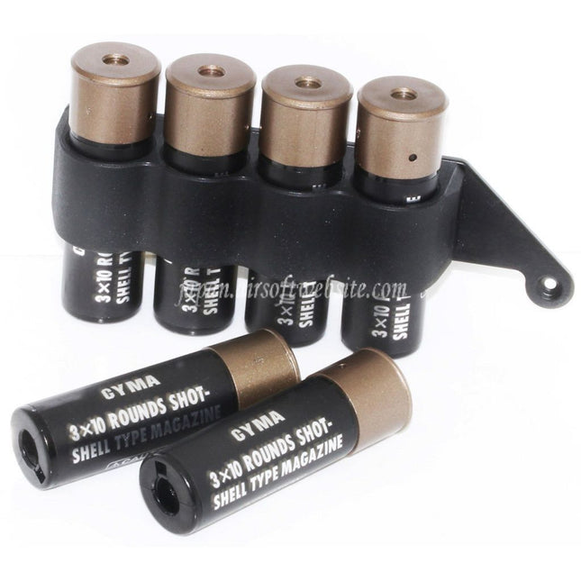CYMA 6個入り プラスチック製 ショットガン スペアシェルマガジン 4発キャリア付き CYMA 東京マルイ M870 ショットガン エアソフトガン対応