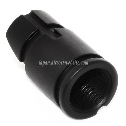 APS AKM スラント フラッシュハイダー -14mm 逆ネジバレル ライフル用反時計回りネジ式バレル ライフル エアソフトガン ブラック