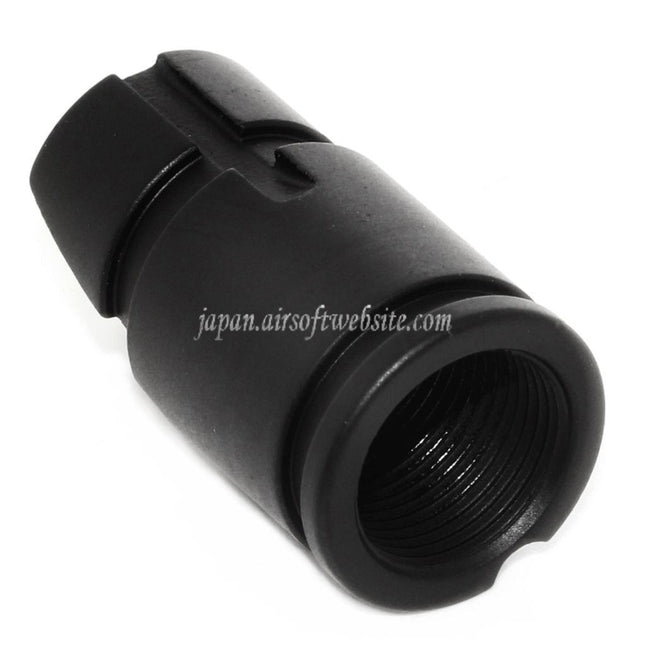 APS AKM スラント フラッシュハイダー -14mm 逆ネジバレル ライフル用反時計回りネジ式バレル ライフル エアソフトガン ブラック