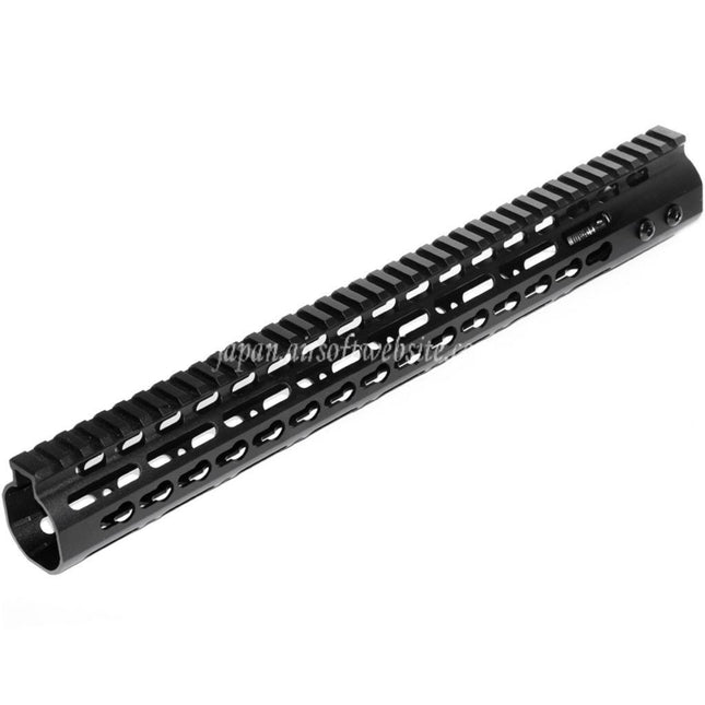 Airsoft Website CNCアルミ製 15インチ Keymod RASハンドガードレールシステム M4/M16シリーズ AEGライフル用 ブラック