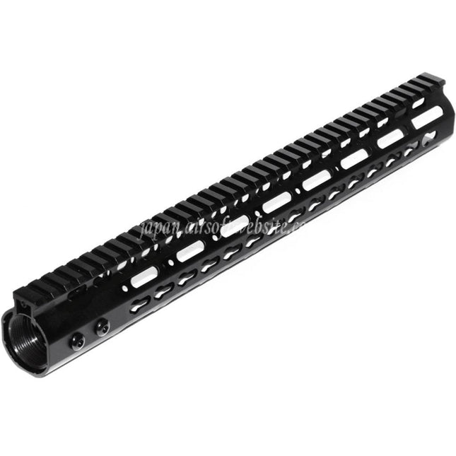 Airsoft Website CNCアルミ製 15インチ Keymod RASハンドガードレールシステム M4/M16シリーズ AEGライフル用 ブラック