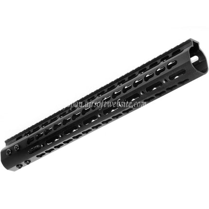 Airsoft Website CNCアルミ製 15インチ Keymod RASハンドガードレールシステム M4/M16シリーズ AEGライフル用 ブラック