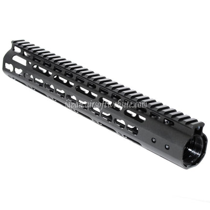 Airsoft Website CNCアルミ製 12インチ Keymod RASハンドガードレールシステム M4/M16シリーズ AEGライフル用 ブラック