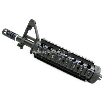 E&C CNCアルミ RASフロントセットハンドガードレールシステム 9.5インチアウターバレル付き M4CQB AEGライフル用 ブラック