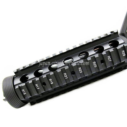 E&C CNCアルミ RASフロントセットハンドガードレールシステム 9.5インチアウターバレル付き M4CQB AEGライフル用 ブラック