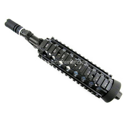 E&C CNCアルミ RASフロントセットハンドガードレールシステム 9.5インチアウターバレル付き M4CQB AEGライフル用 ブラック