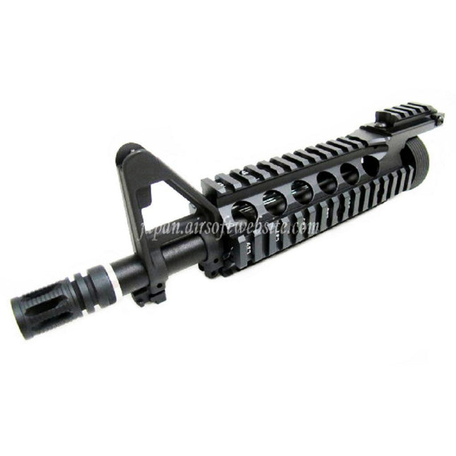 E&C CNCアルミ RIX RASフロントセットハンドガードレールシステム 9.5インチアウターバレル付き M4 M16シリーズ AEGライフル用 ブラック