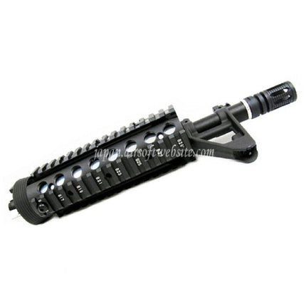 E&C CNCアルミ RIX RASフロントセットハンドガードレールシステム 9.5インチアウターバレル付き M4 M16シリーズ AEGライフル用 ブラック
