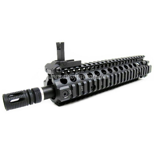 E&C CNCアルミ M18 RASフロントセットハンドガードレールシステム 9インチアウターバレル付き M4 M16 M18シリーズ AEGライフル用 ブラック