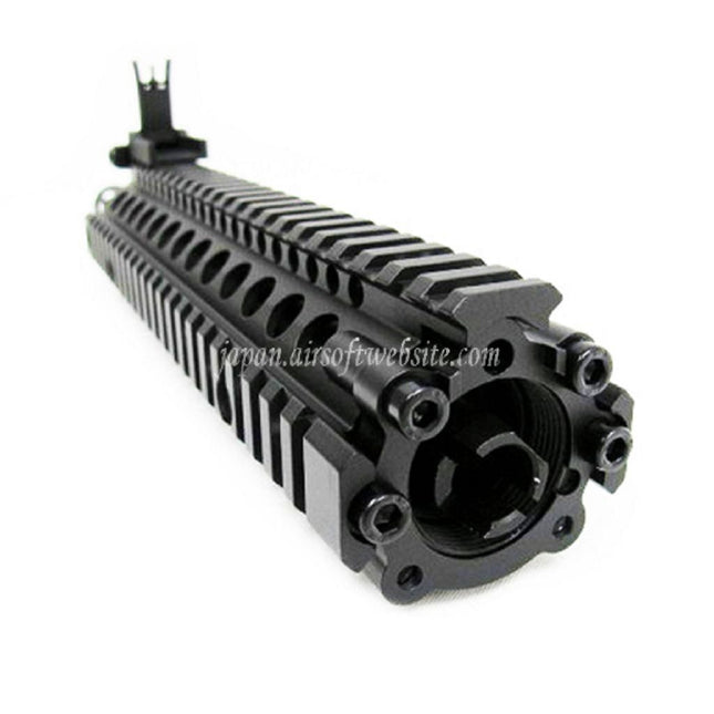 E&C CNCアルミ M18 RASフロントセットハンドガードレールシステム 9インチアウターバレル付き M4 M16 M18シリーズ AEGライフル用 ブラック