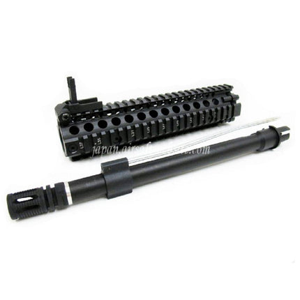 E&C CNCアルミ M18 RASフロントセットハンドガードレールシステム 9インチアウターバレル付き M4 M16 M18シリーズ AEGライフル用 ブラック