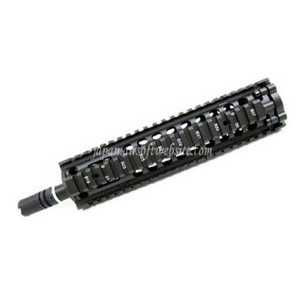 E&C CNCアルミ M18 RASフロントセットハンドガードレールシステム 9インチアウターバレル付き M4 M16 M18シリーズ AEGライフル用 ブラック