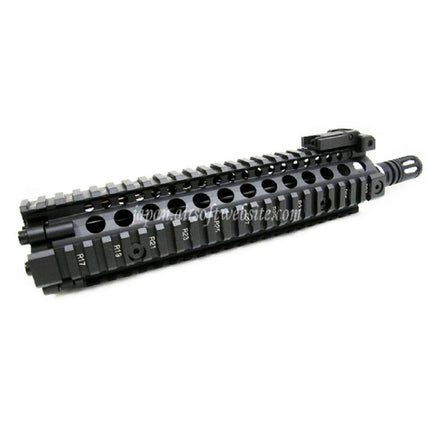 E&C CNCアルミ M18 RASフロントセットハンドガードレールシステム 9インチアウターバレル付き M4 M16 M18シリーズ AEGライフル用 ブラック