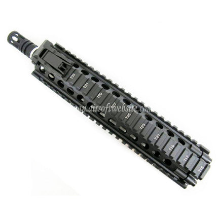 E&C CNCアルミ M18 RASフロントセットハンドガードレールシステム 9インチアウターバレル付き M4 M16 M18シリーズ AEGライフル用 ブラック