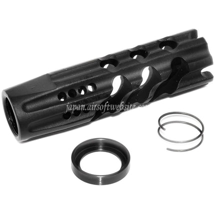 APS EMGライセンス取得 F1 FIREARMS ドラゴンスレイフェイス マズルブレーキ フラッシュハイダー -14mm 逆ネジ 反時計回りバレル ライフル エアソフト ブラック