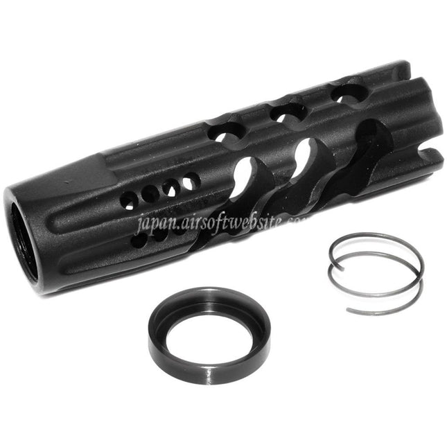 APS EMGライセンス取得 F1 FIREARMS ドラゴンスレイフェイス マズルブレーキ フラッシュハイダー -14mm 逆ネジ 反時計回りバレル ライフル エアソフト ブラック