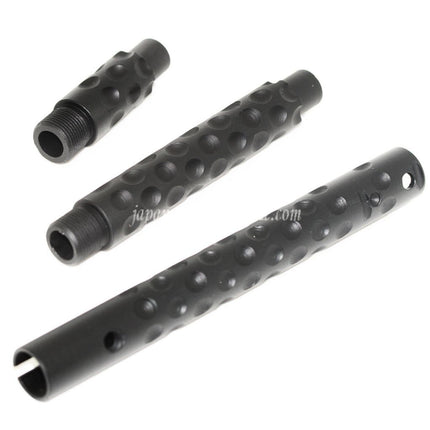 Airsoft Website エアソフトウェブサイト アルミ製 KAC PDW タイプ アウターバレル延長チューブ 3個 -14mm 逆ネジ ライフル用 ブラック