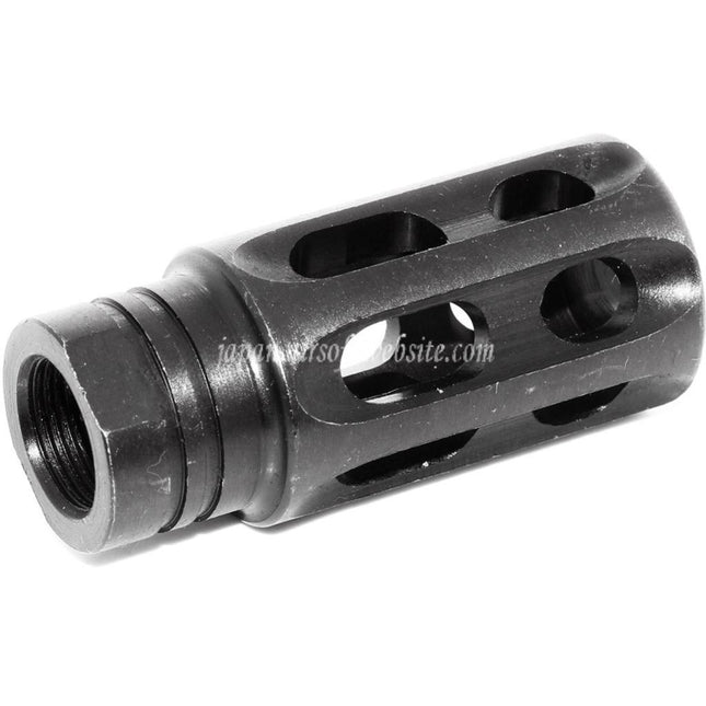 5KU 鋼鉄Notalon ブリーチャーブレーキフラッシュハイダー -14mm 逆ネジ式バレルライフル用 ブラック