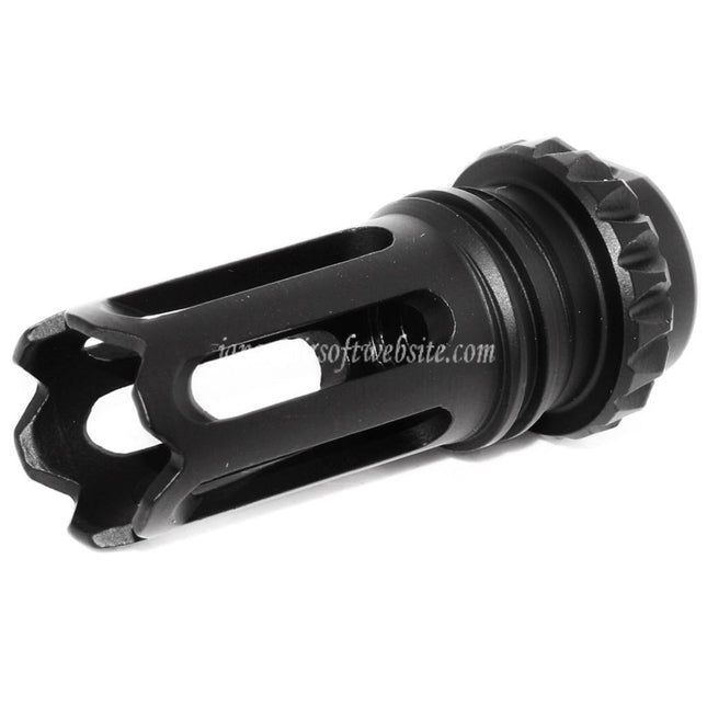 D-BOYS QD SCARタイプフラッシュハイダー -14mm逆ネジバレルライフルエアガン用  ブラック