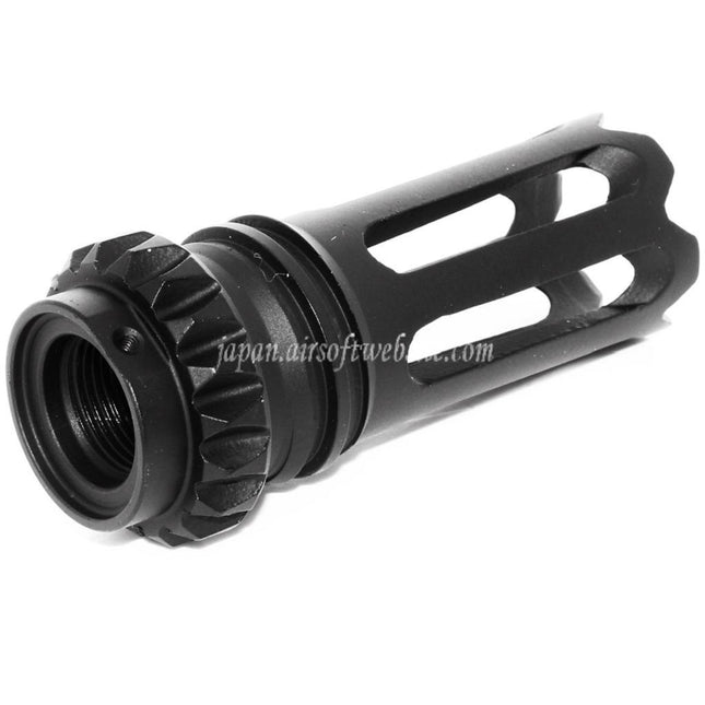 D-BOYS QD SCARタイプフラッシュハイダー -14mm逆ネジバレルライフルエアガン用  ブラック