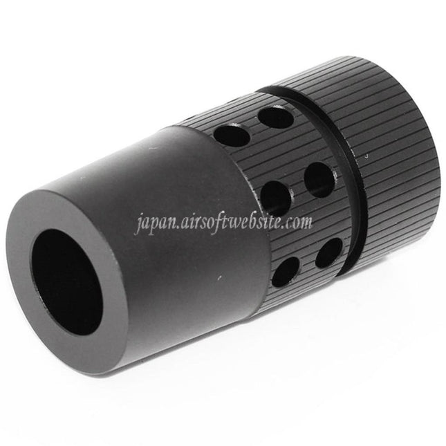 Airsoft Website 大型CQBタイプメタルフラッシュハイダー（-14mm逆ネジバレルライフル対応） ブラック