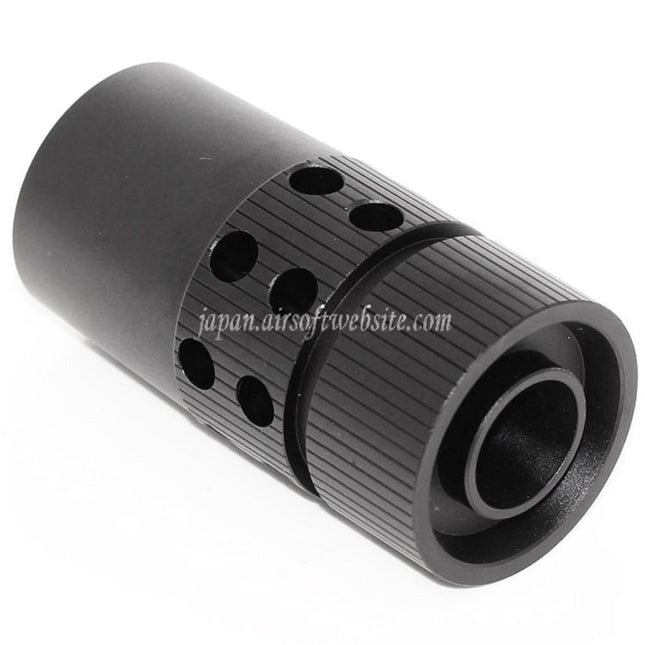 Airsoft Website 大型CQBタイプメタルフラッシュハイダー（-14mm逆ネジバレルライフル対応） ブラック