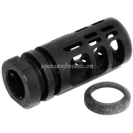 5KU Gamma 762タイプ メタルフラッシュハイダー -14mm CCW 反時計回りネジバレル ライフル エアソフトガン ブラック