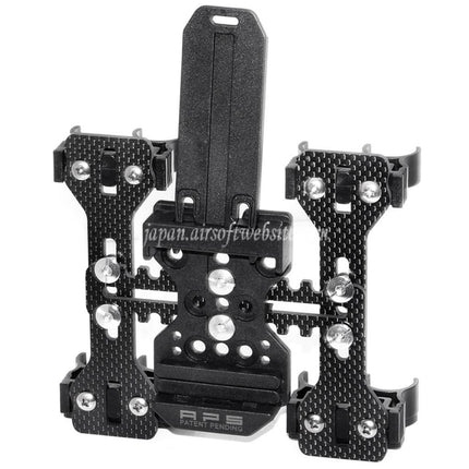 APS 2連装クアッドロードショットシェルキャディシステム ベルトループ付き CAM870ショットガンシェル対応 ブラック