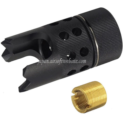 G&P M4 Rebar Cutter スチールフラッシュハイダー -14mm CCW 反時計回り / +14mm CW 時計回りねじ   ブラック