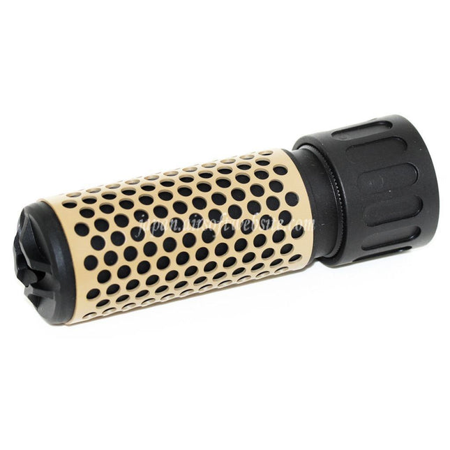 Airsoft Website 125mm 5インチ 5.56スタイル QDCサプレッサー サイレンサー（フラッシュハイダー付き） -14mm CCW 反時計回りネジ式バレルライフル エアソフト ブラック/ダークアース