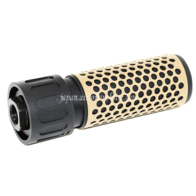 Airsoft Website 125mm 5インチ 5.56スタイル QDCサプレッサー サイレンサー（フラッシュハイダー付き） -14mm CCW 反時計回りネジ式バレルライフル エアソフト ブラック/ダークアース