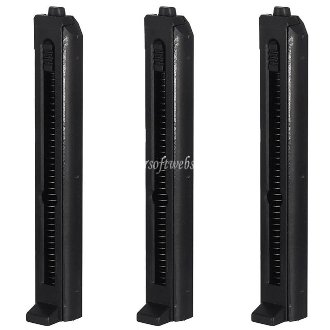 Airsoft Website 11発マガジン3個セット Well G295 セミオート ノンブローバック M11A1 CO2サブマシンガンライフル用 エアソフトガン ブラック