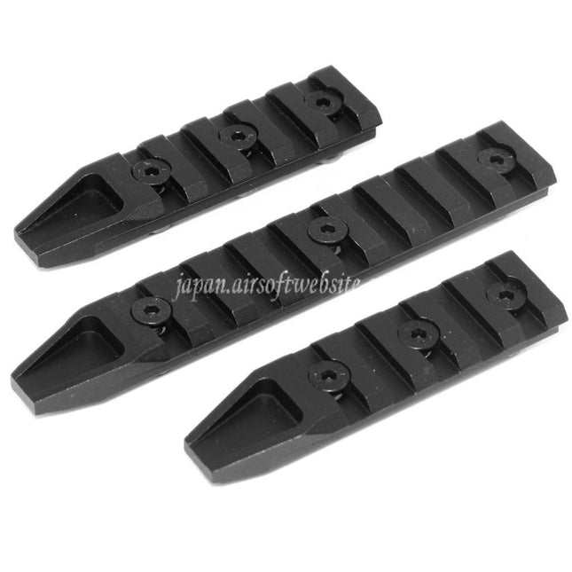 Airsoft Website 115mm/75mm/75mm UXR4キーモッドレールセット 3個入り ブラック