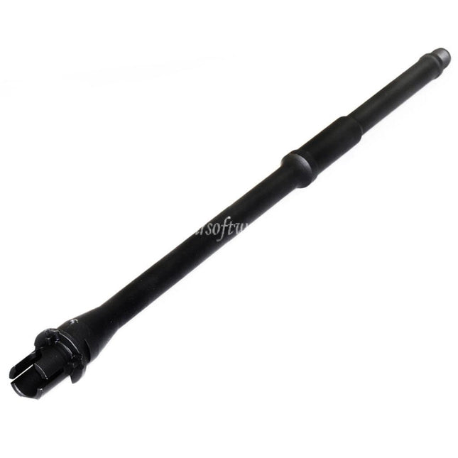5KU 420mm 16インチ アルミ ミドルレングス アウターバレル -14mm CCW 反時計回りネジ M4/M16シリーズ AEGライフル エアガン ブラック