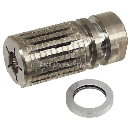 5KU ステンレススチール製 KAC PDWスタイル トリプルタップ マズルブレーキ フラッシュハイダー（-14mm CCW 反時計回りネジ式バレルライフル対応）