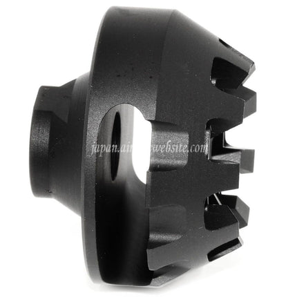 5KU アルミクッキーカッターコンプフラッシュハイダー -14mm CCW 反時計回りネジバレルライフル対応 エアソフトガン ブラック