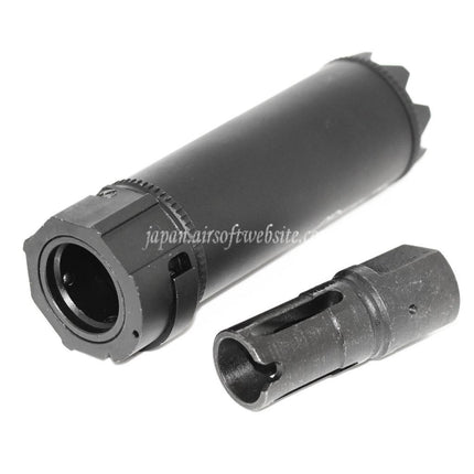 5KU Socom ミニモンスターQDサプレッサーサイレンサー（フラッシュハイダー付き） -14mm対応CCW 反時計回りネジバレルライフル エアソフト ブラック