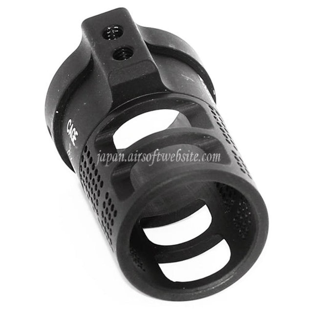 5KU アルミ製CAGEブラストダイバーター フラッシュハイダー -14mm CCW 反時計回りネジバレルライフル用 ブラック