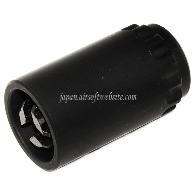 5KU 7.62テーパーマウント フラッシュコンプ&ブラストシールド フラッシュハイダー -14mm CCW 反時計回りネジバレルライフル用 ブラック