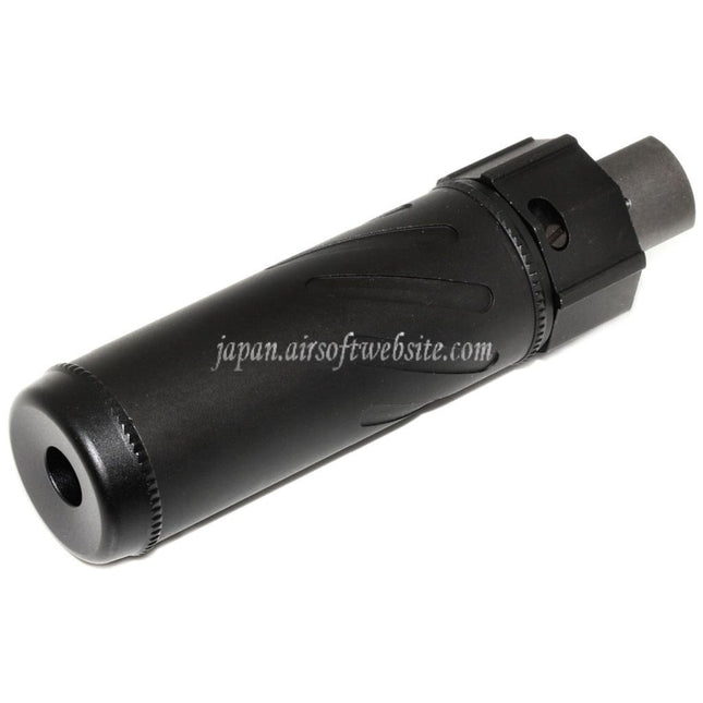 5KU 128mm/149mm SOCOM556 ミニQDサプレッサー サイレンサーB フラッシュハイダー付き -14mm CCW 反時計回りネジバレルライフルに適合 エアソフト ブラック