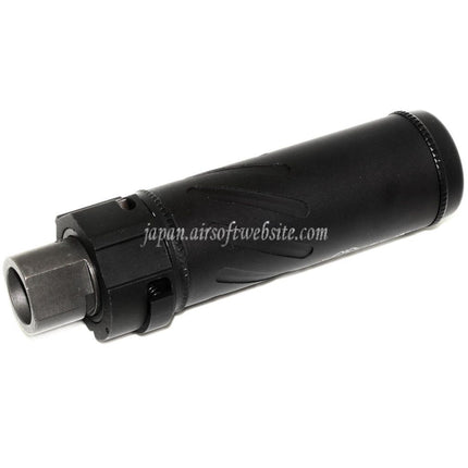 5KU 128mm/149mm SOCOM556 ミニQDサプレッサー サイレンサーB フラッシュハイダー付き -14mm CCW 反時計回りネジバレルライフルに適合 エアソフト ブラック