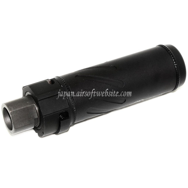 5KU 128mm/149mm SOCOM556 ミニQDサプレッサー サイレンサーB フラッシュハイダー付き -14mm CCW 反時計回りネジバレルライフルに適合 エアソフト ブラック