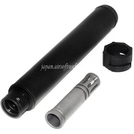 5KU 249mm SOCOM762 SS QDサプレッサー サイレンサーA フラッシュハイダー付き -14mm CCW 反時計回りネジバレルライフルに適合 エアソフト ブラック