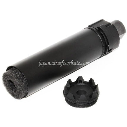 5KU 175mm SOCOM RC モンスターQDサイレンサー サプレッサー（フラッシュハイダー付き）-14mm CCW 反時計回りネジバレル ライフル用 ブラック