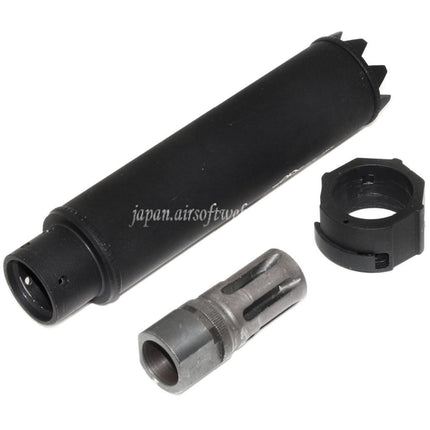 5KU 170mm/191mm SOCOM MG モンスターQDサプレッサー サイレンサーフラッシュハイダー付き -14mm CCW 反時計回りネジバレルライフル エアソフトガン ブラック