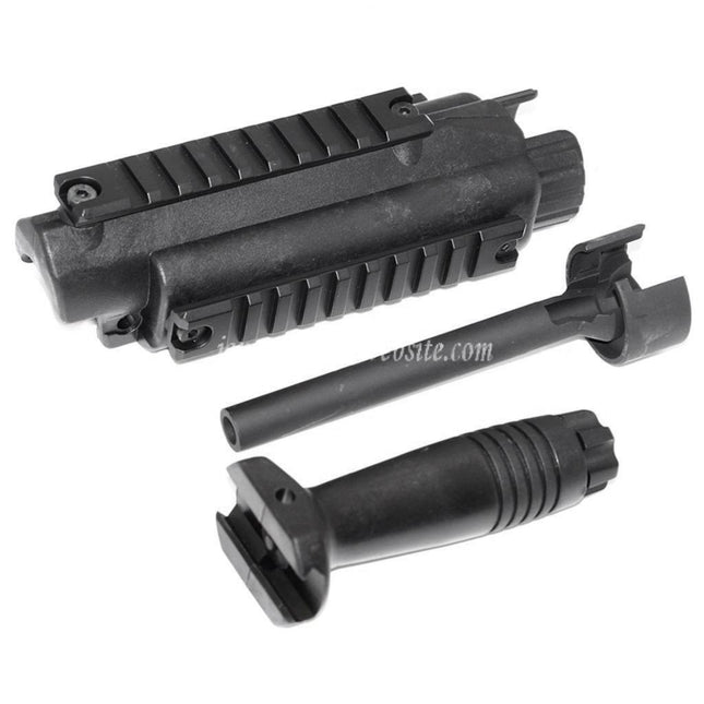 CYMA レールハンドガード&フォアグリップ（アウターバレル付き） MP5シリーズ AEGライフル対応 ブラック